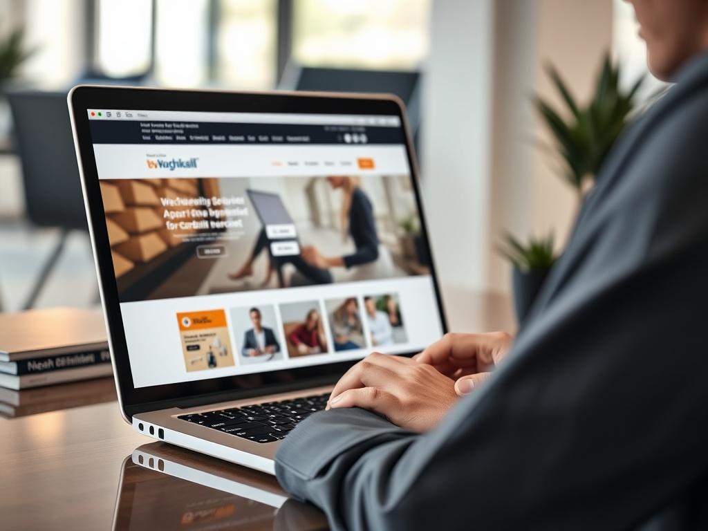 A close up shot of a professional web developer working