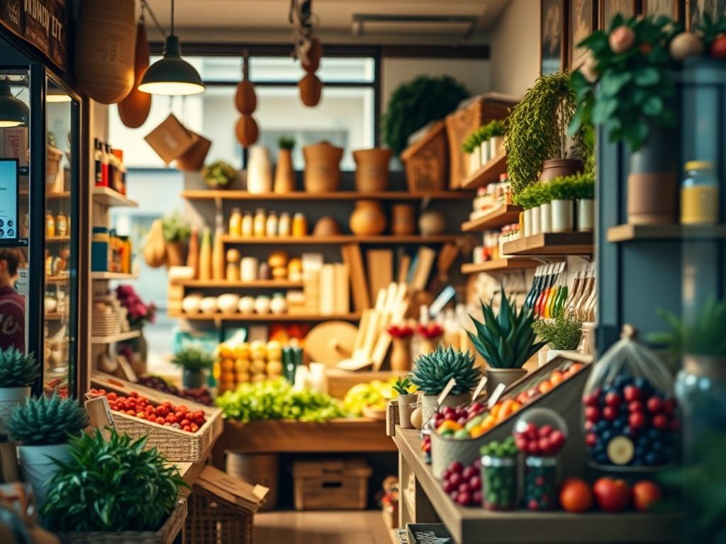 A high resolution close up of a small retail shop