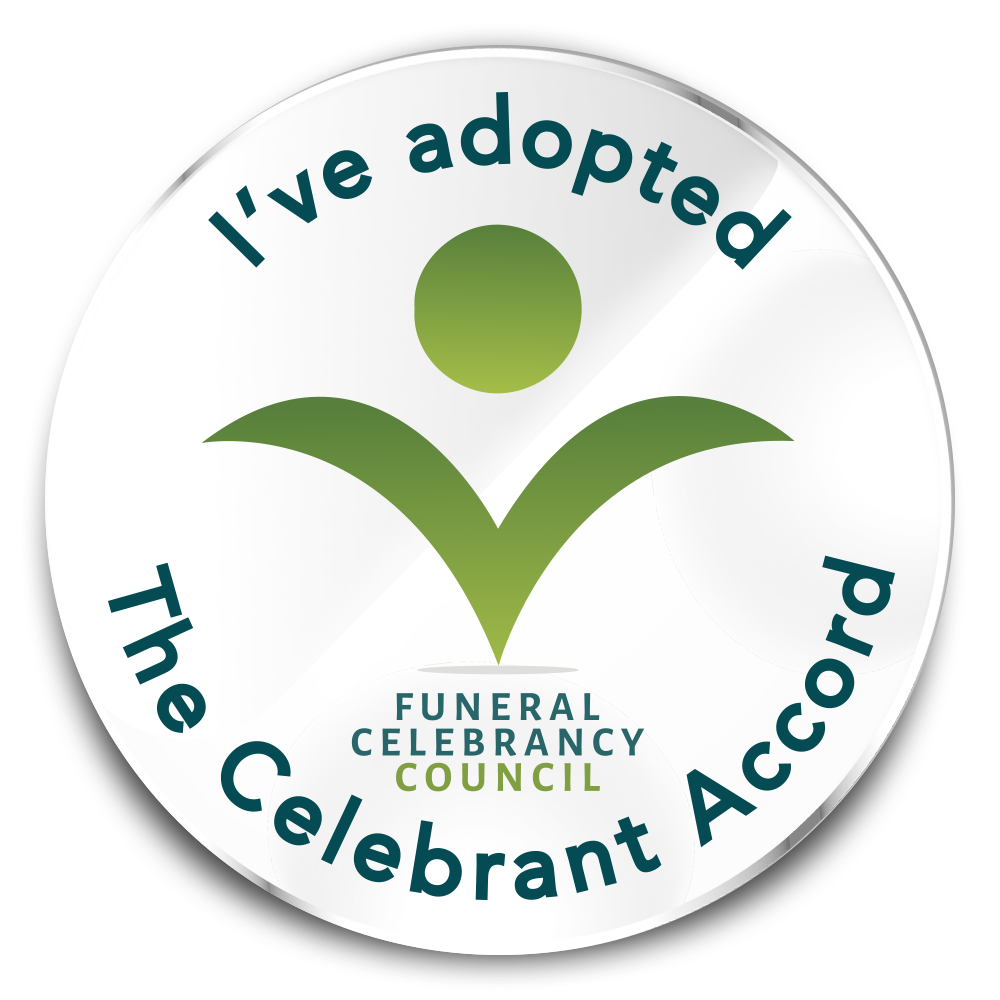 Funeral Celebrancy Council badge: I've adopted The Celebrant Accord.