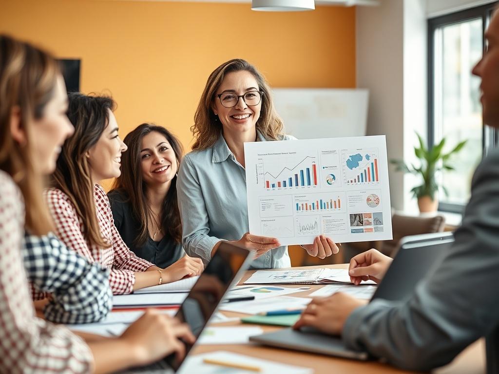 A close up shot of a marketing strategy session in