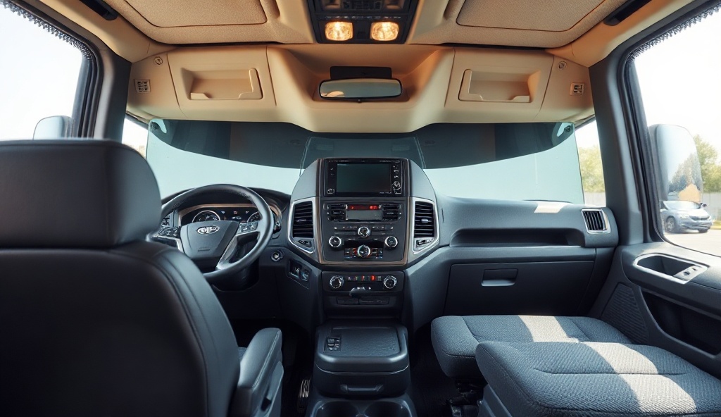 Modern truck cab interior