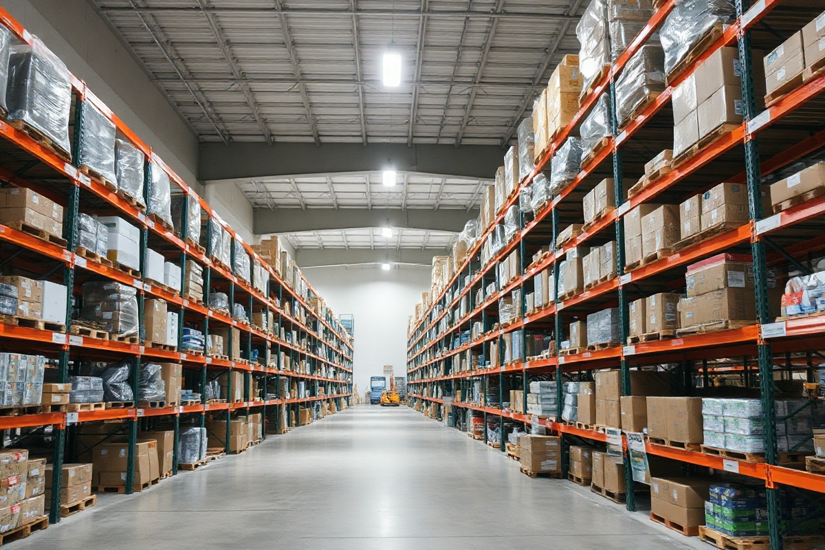 Modern warehouse with organized inventory