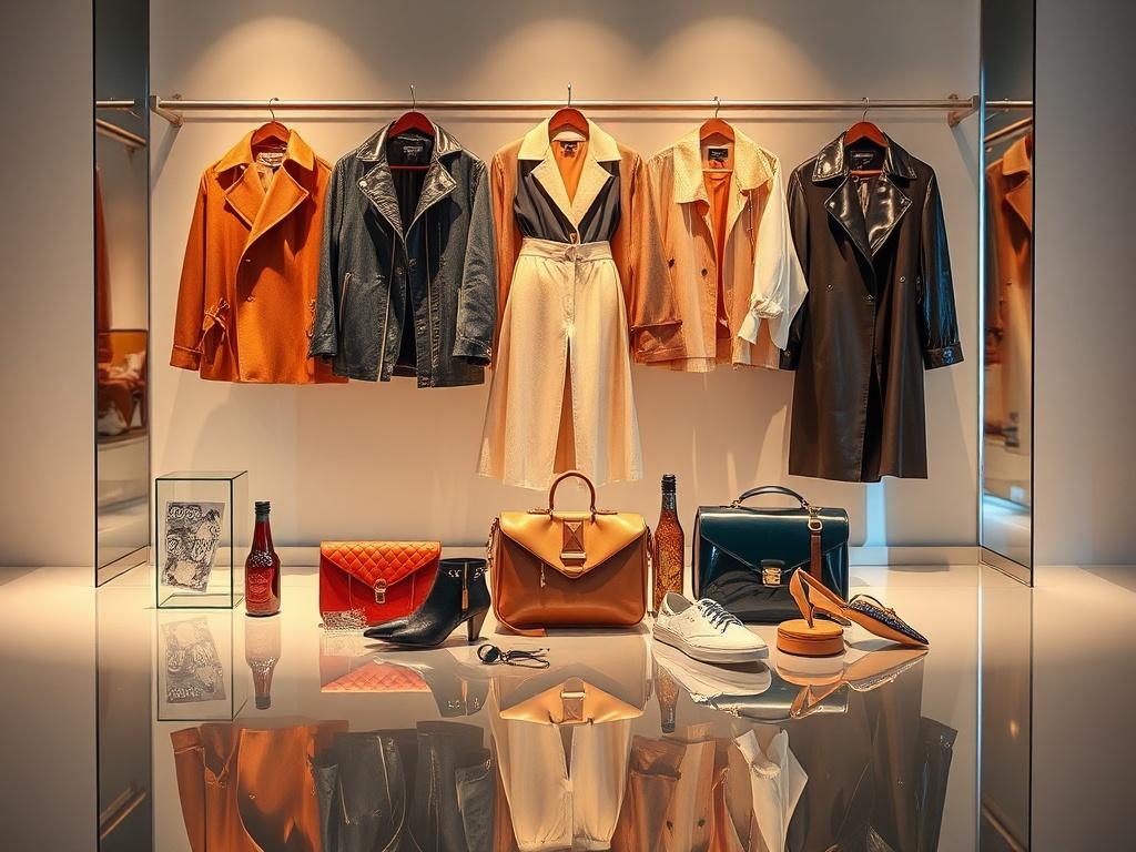 A hyper glossy, mirror like image of a curated selection
