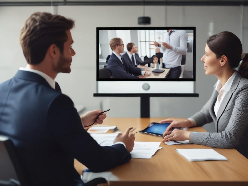 A hyper realistic close up of a business trainer engaging