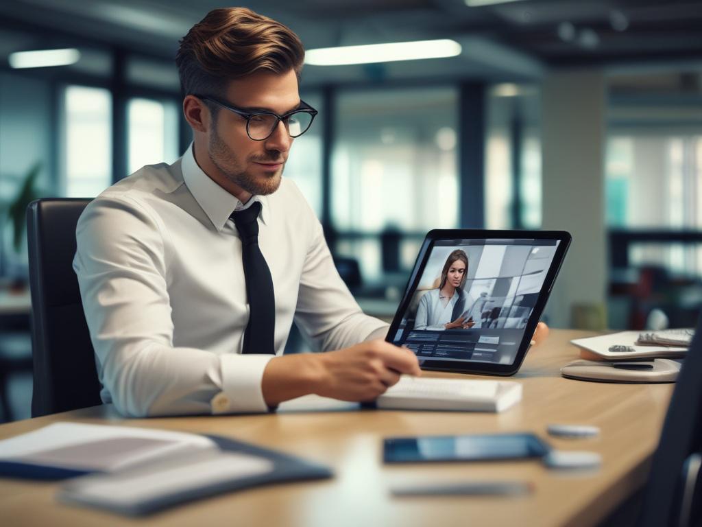 A realistic, hyper realistic close up shot of a recruiter