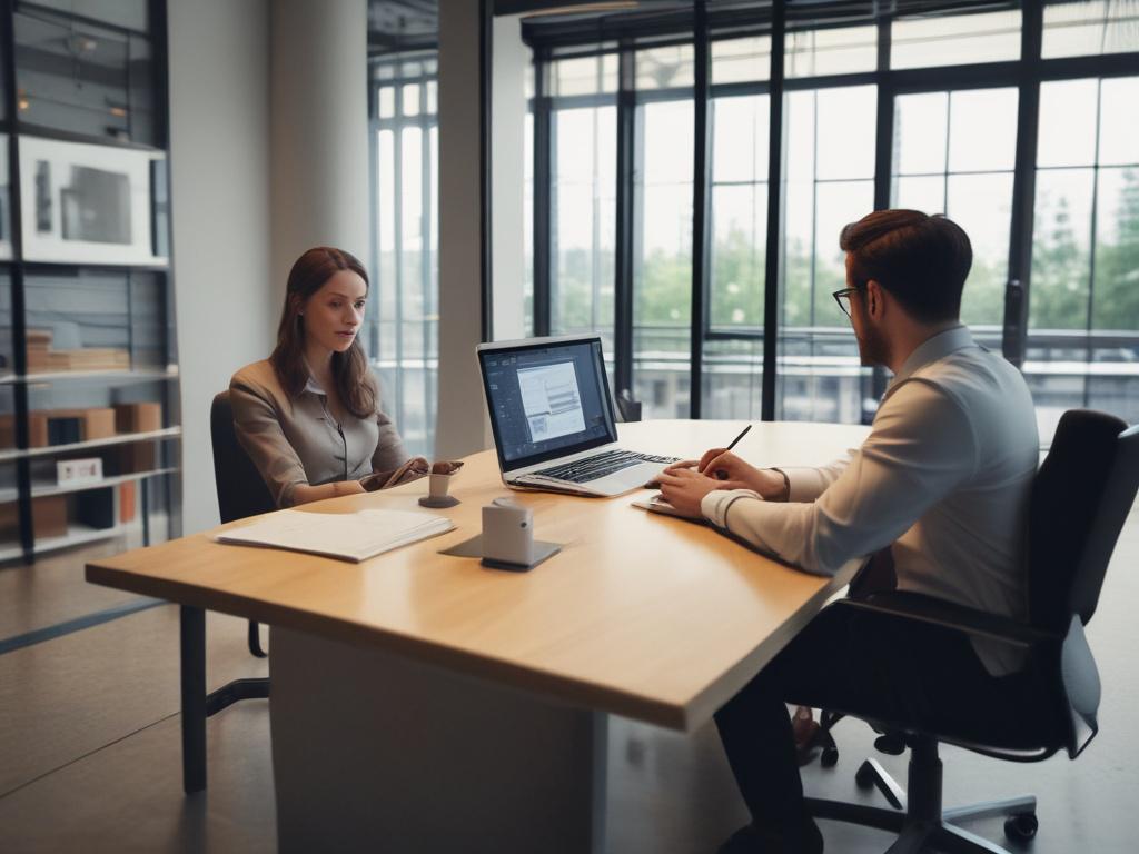 A close up shot of a consultant discussing strategies with