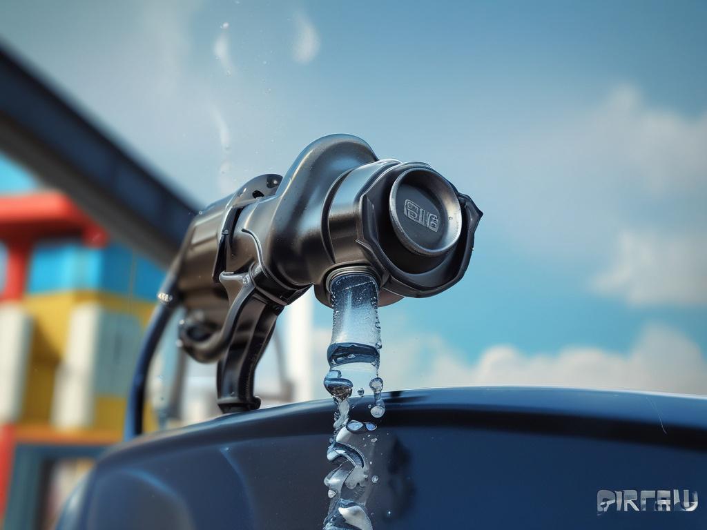 A close up shot of a diesel fuel nozzle filling