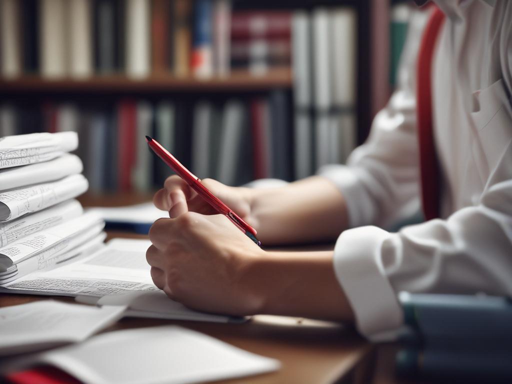 A close up shot of a professional editor reviewing an
