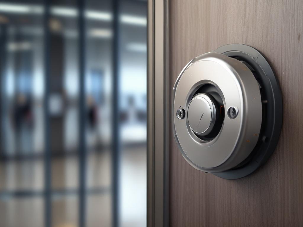 A hyper realistic close up of a modern digital lock