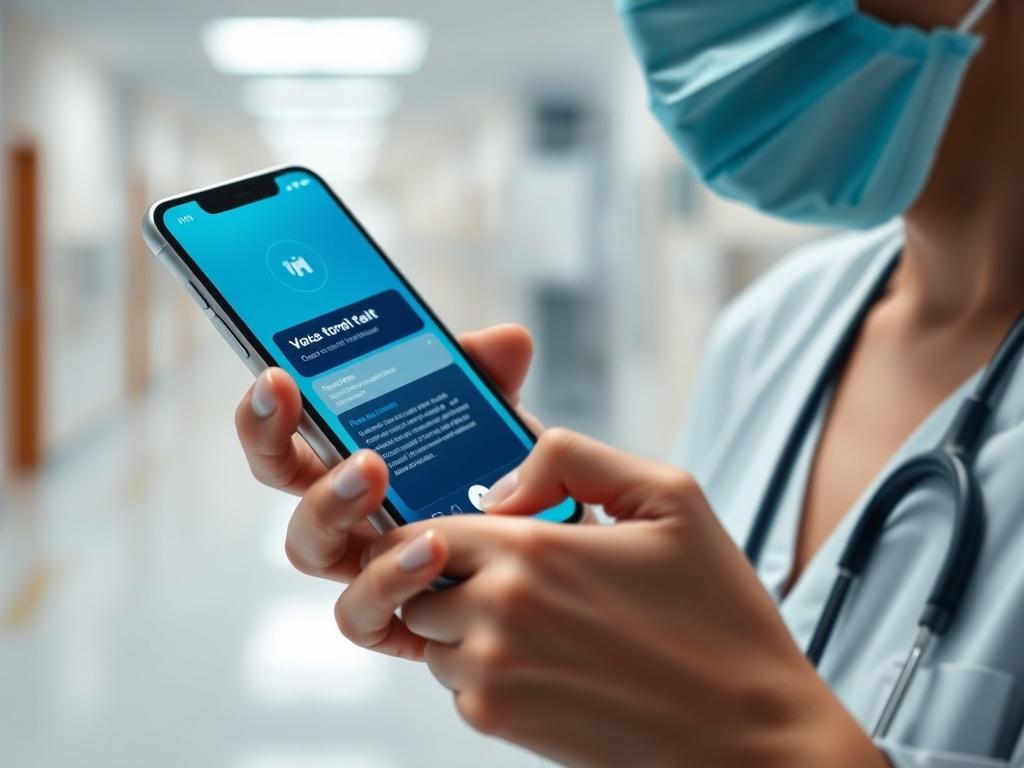 A close up shot of a healthcare professional using a