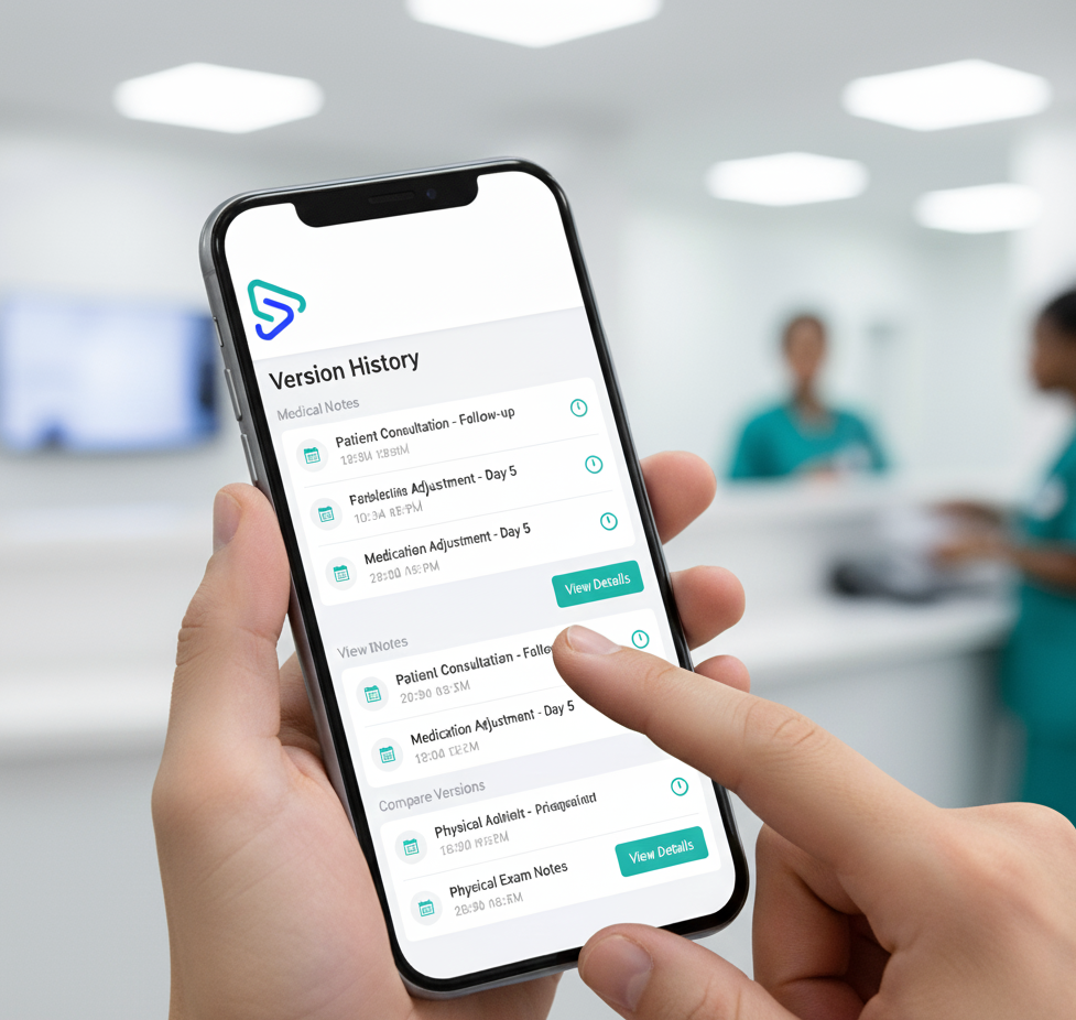 Nurse using healthcare app