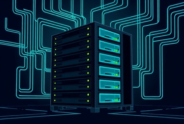 Infrastructure rack and node illustration representing enterprise cloud infrastructure