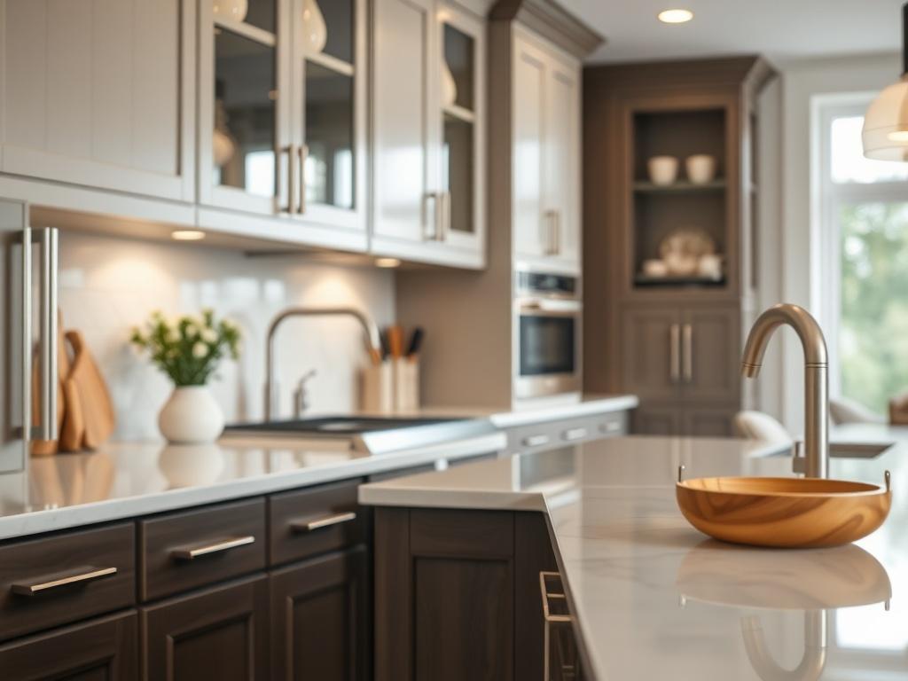 A close up view of beautifully crafted custom cabinetry in