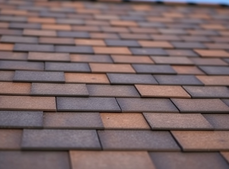 Close-up of installed architectural shingle residential roof