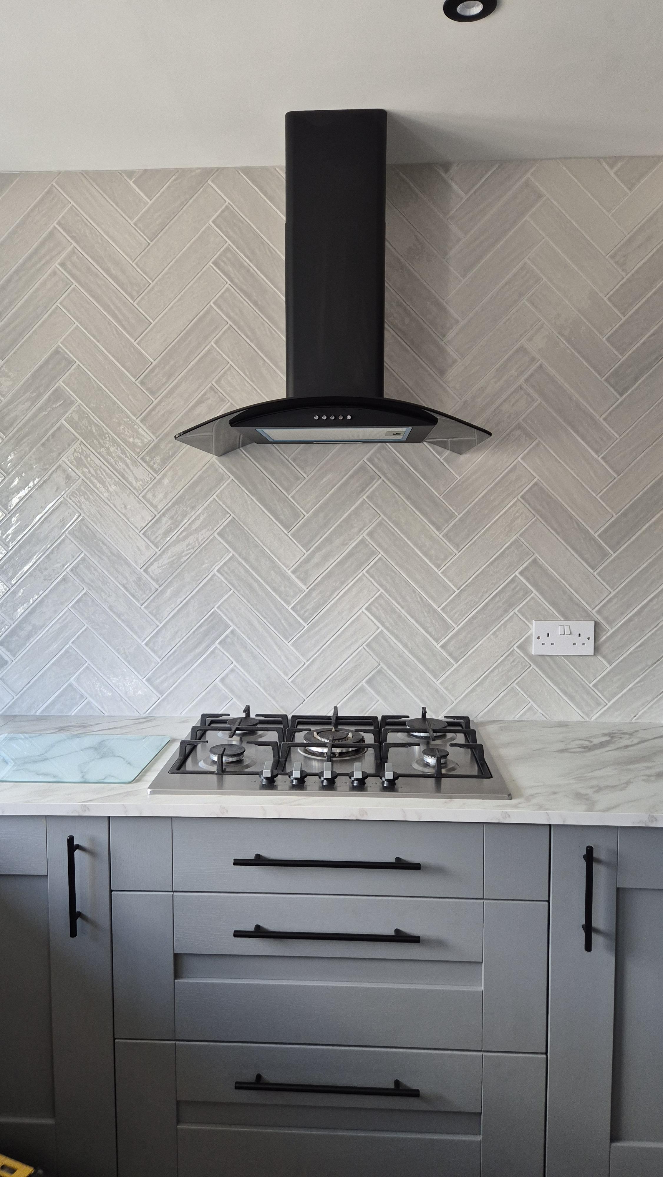 Herringbone Splashback Tiling In Coventry