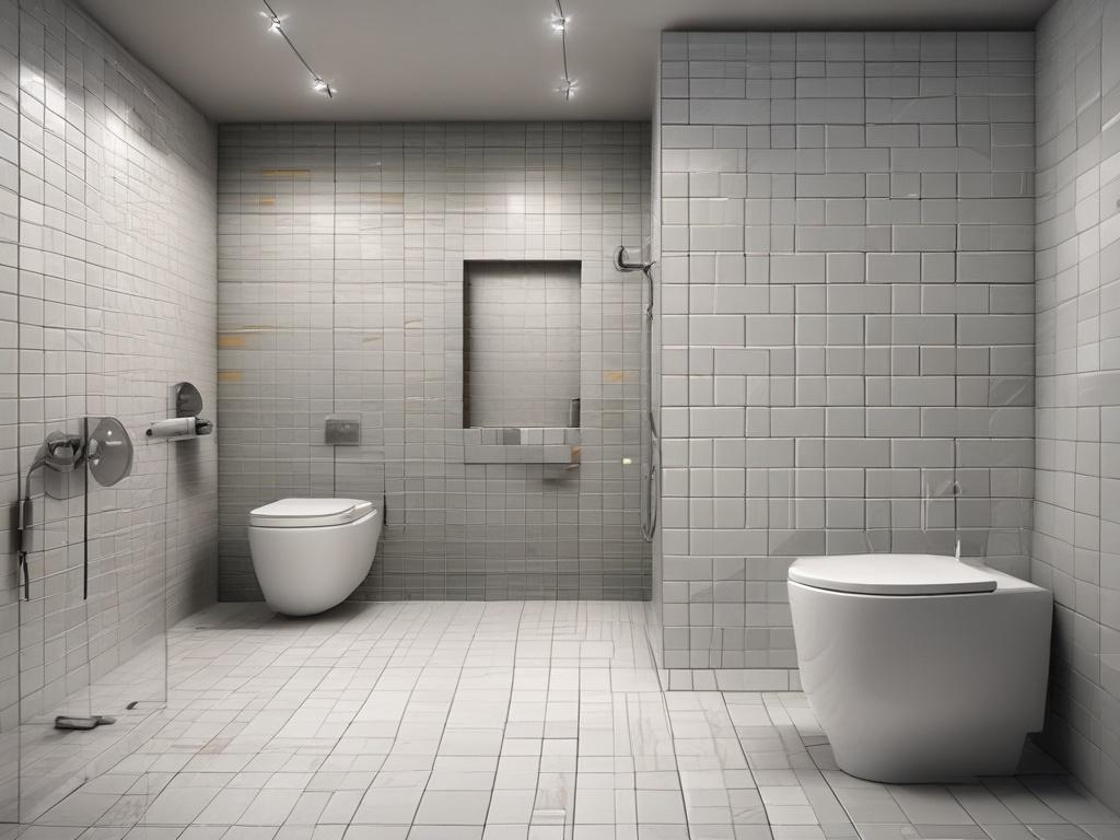 close-up shot of stylish bathroom tiles, hyper-realistic, 45mm f/1.2 lens style, elegant design, simple background