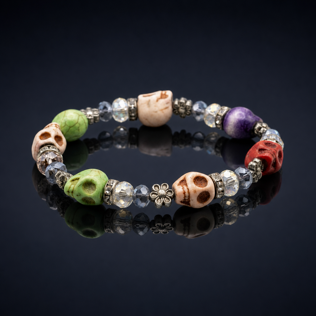 Flower Skull Bracelet