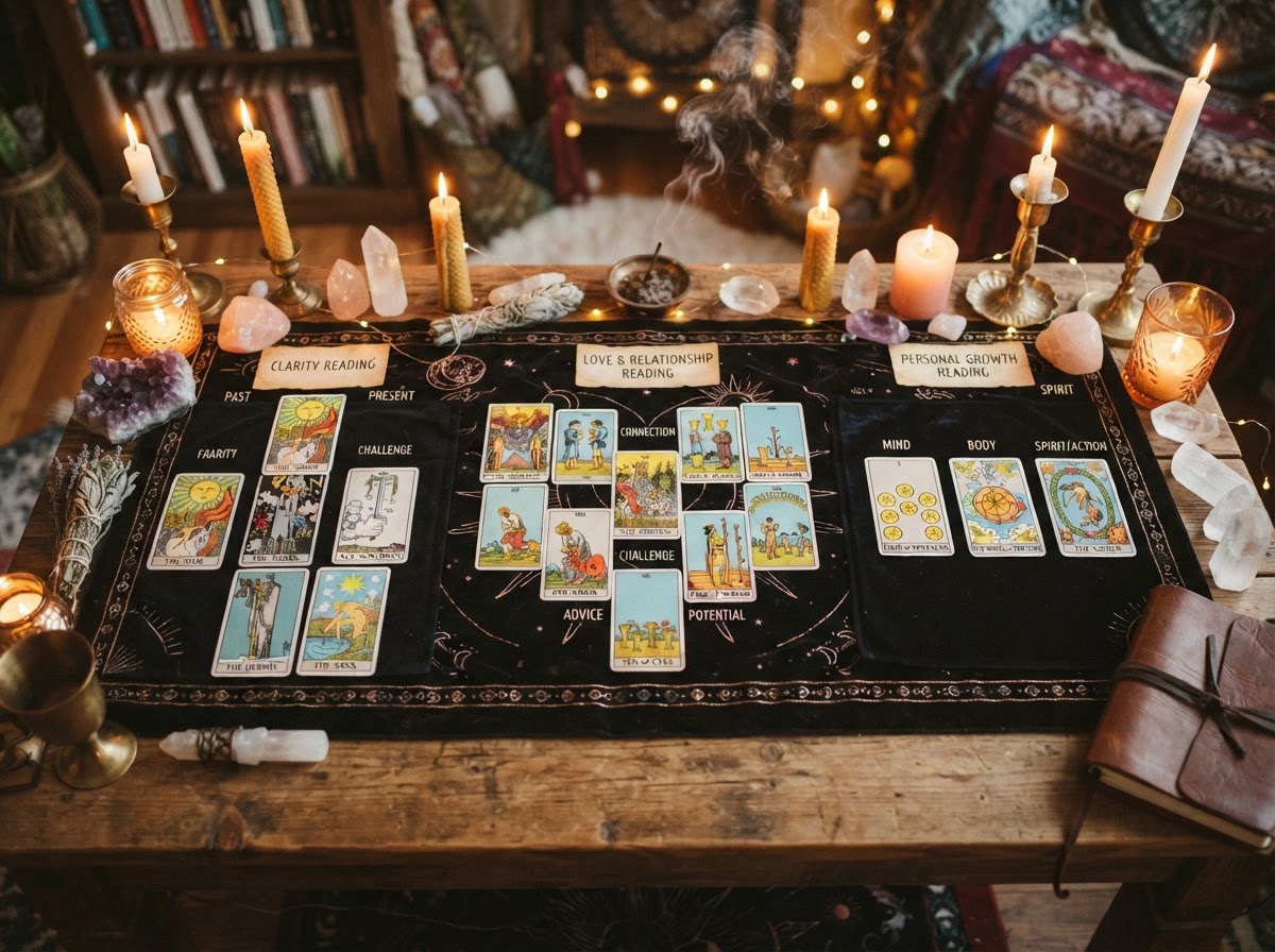 Three Tarot Spreads for Clarity, Love, and Personal Growth