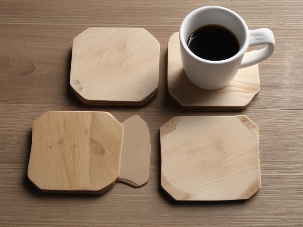 custom wood coasters, hardwood, rustic decor