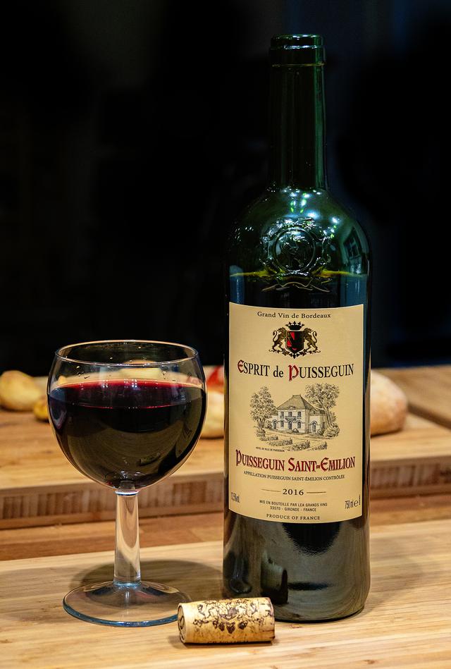 A glass of red wine