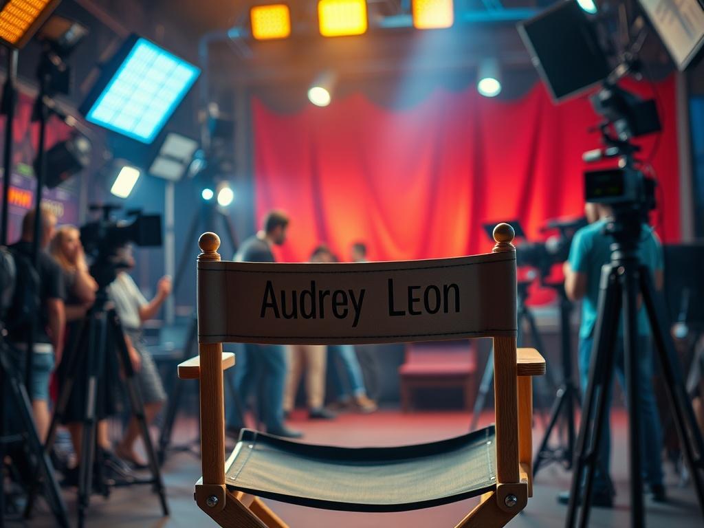A close up shot of a vibrant film set, showcasing