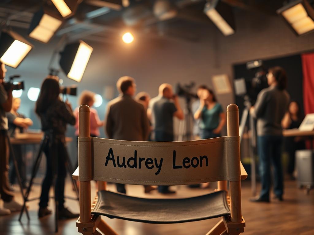 A close up shot of a film set, showcasing a
