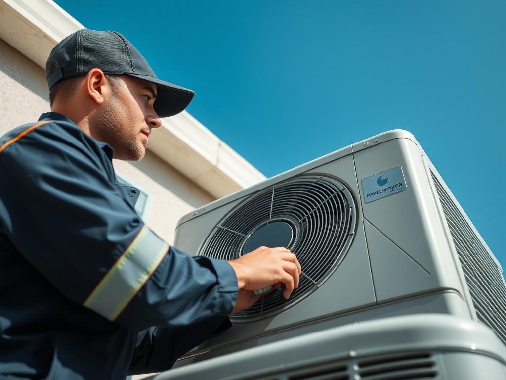 A close up shot of a certified HVAC technician in