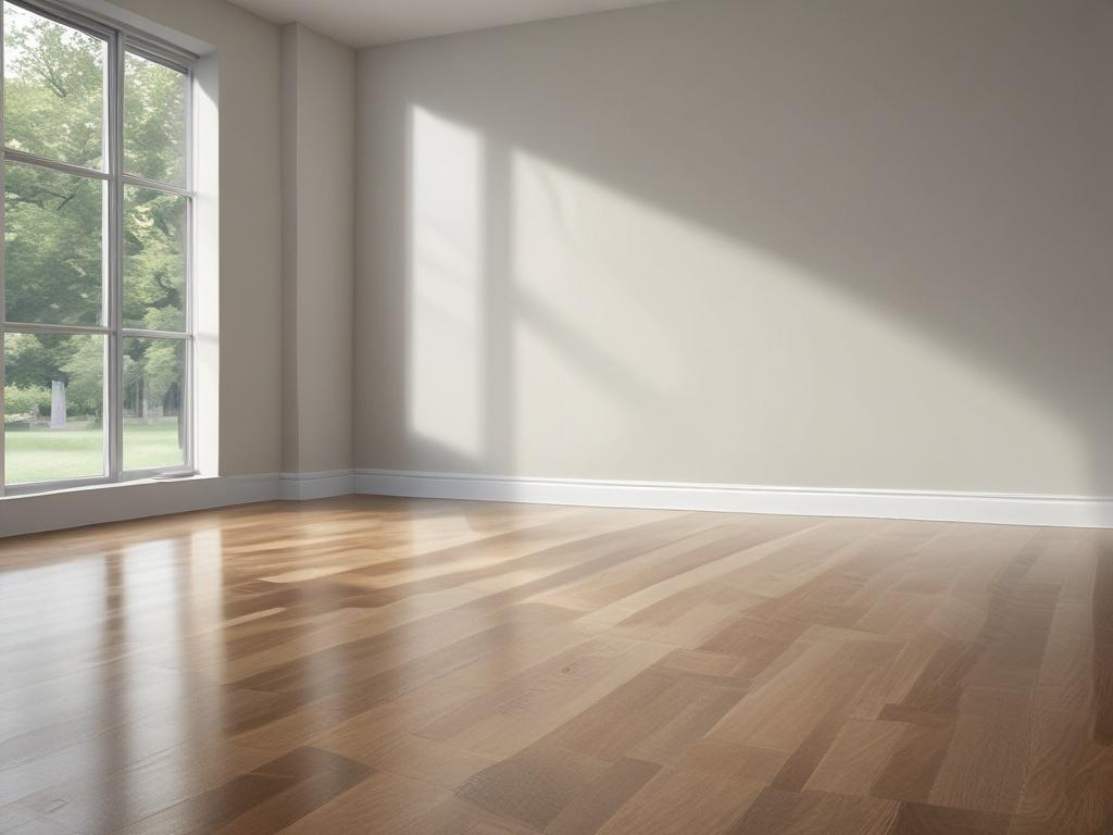 A hyper realistic close up shot of an empty living
