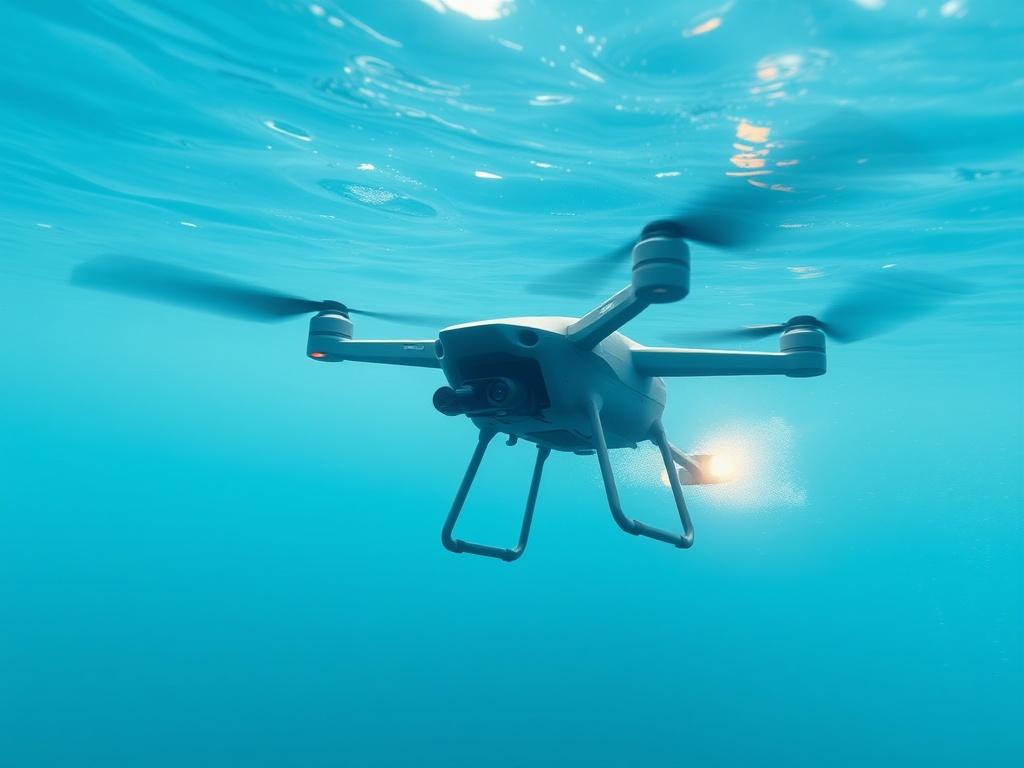 A realistic high resolution of an underwater drone with thermal