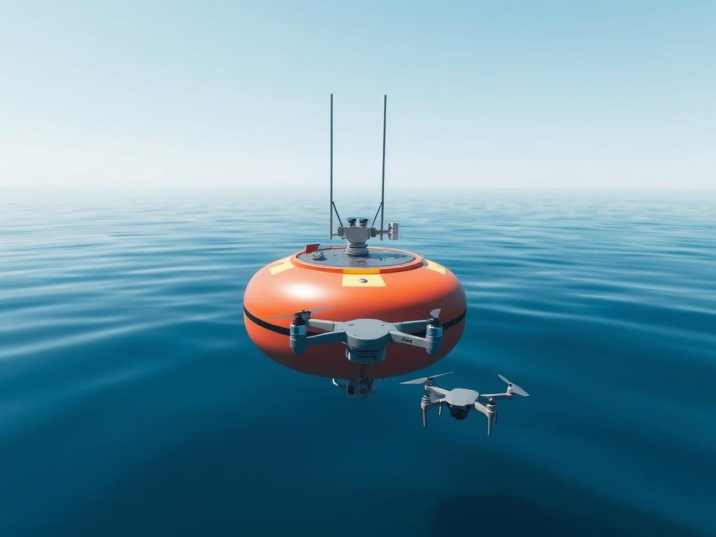 A realistic high resolution of a modern smart rescue buoy