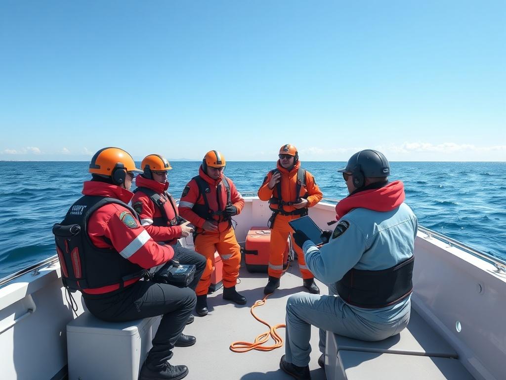 A realistic high resolution of a training session for rescue