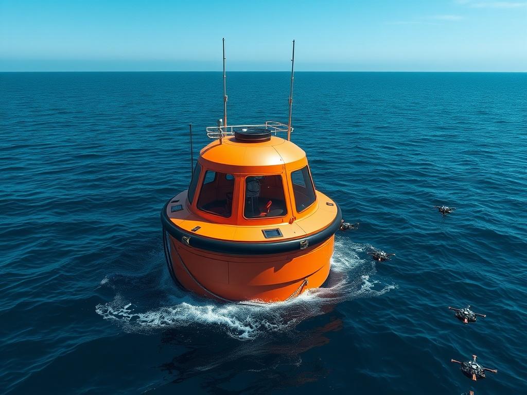 A realistic high resolution of an advanced rescue buoy at