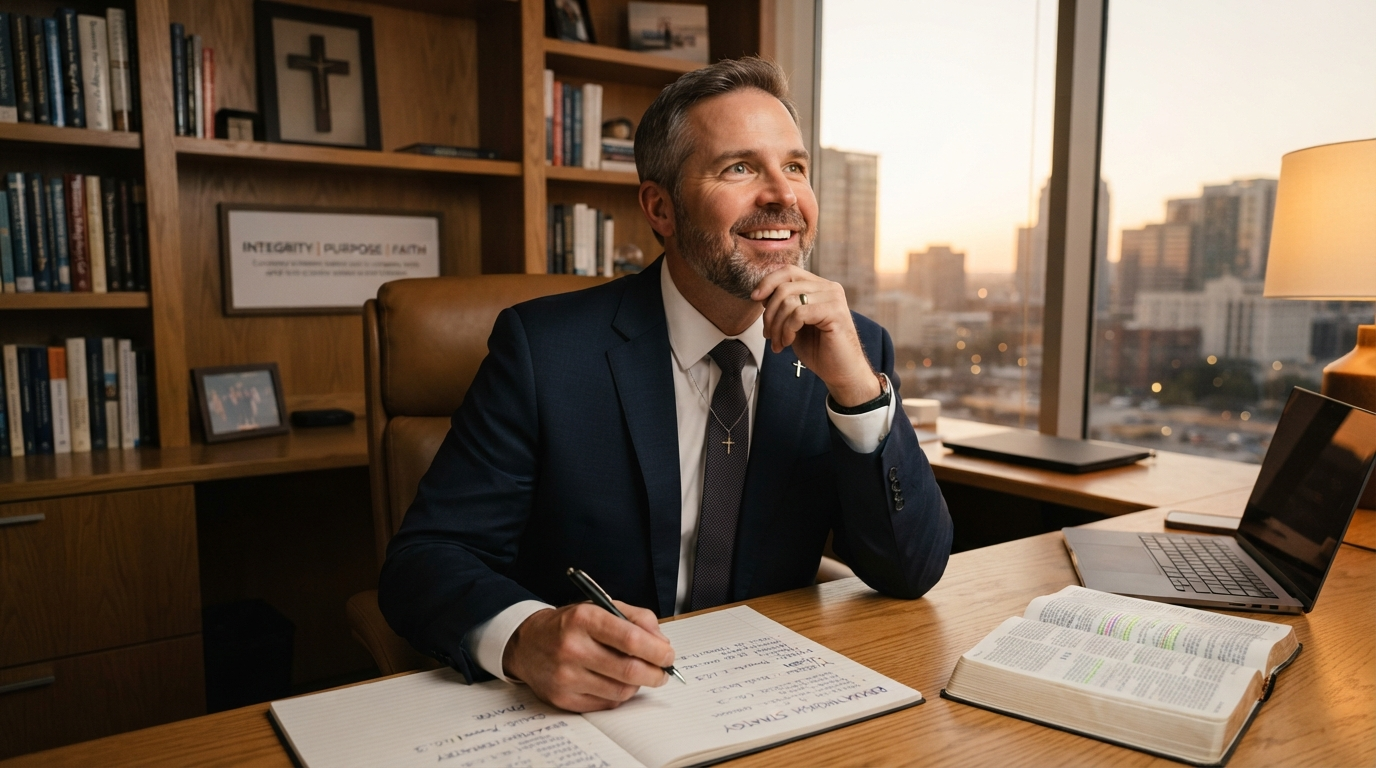 Leader experiencing clarity and breakthrough