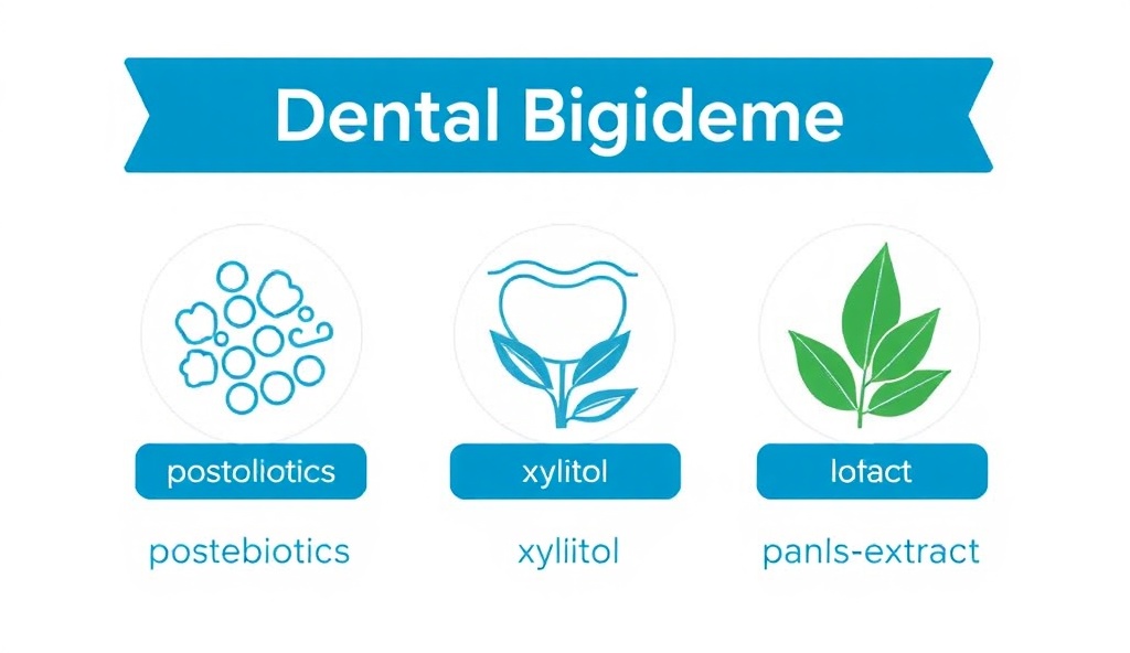Denta Biome ingredients: postbiotics, xylitol, and plant-based extracts