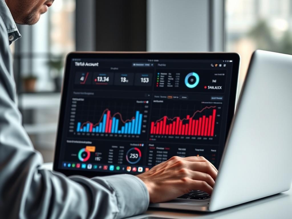 A focused close up of a digital marketing expert reviewing