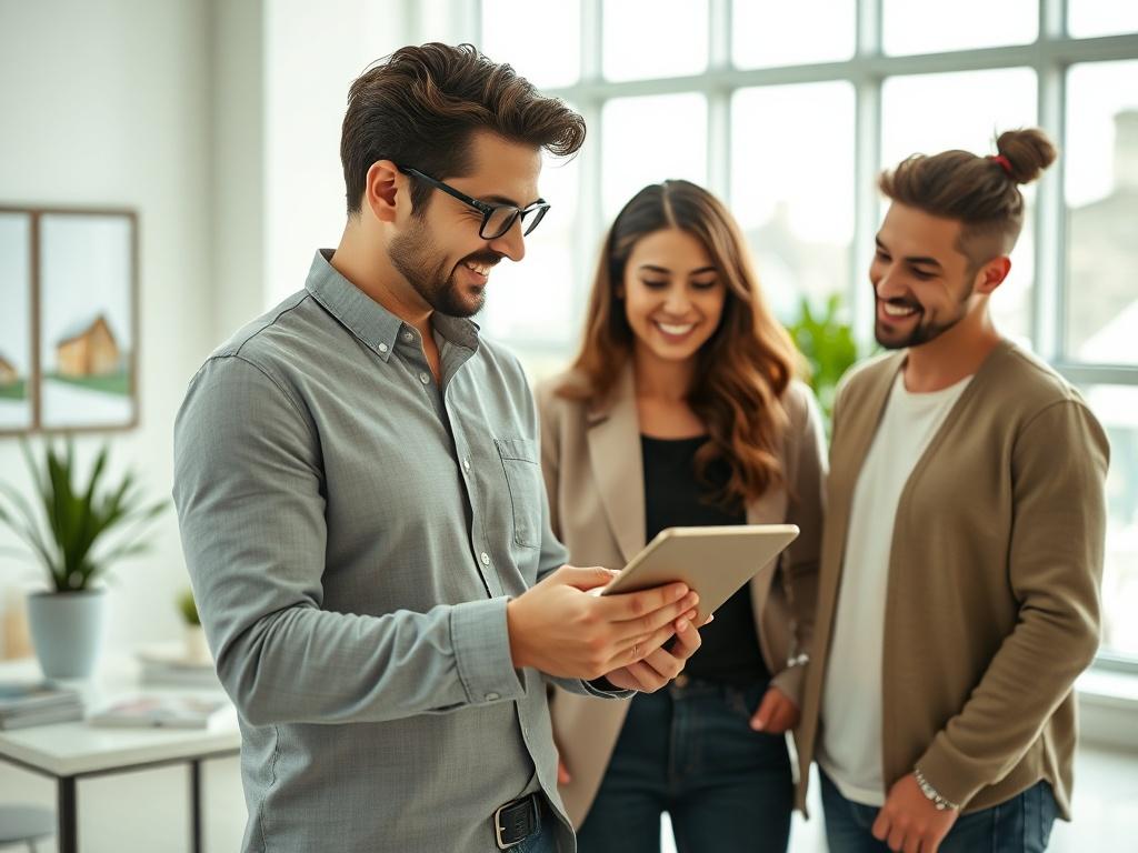 A close up shot of a smiling real estate agent