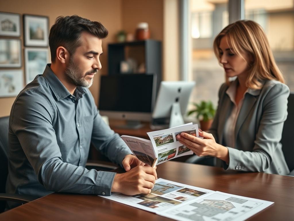 A close up shot of a real estate agent sitting