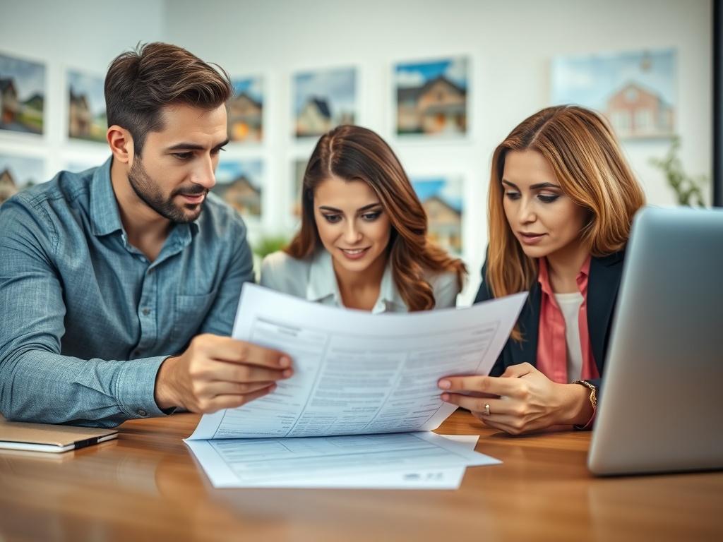 A close up shot of a real estate agent and