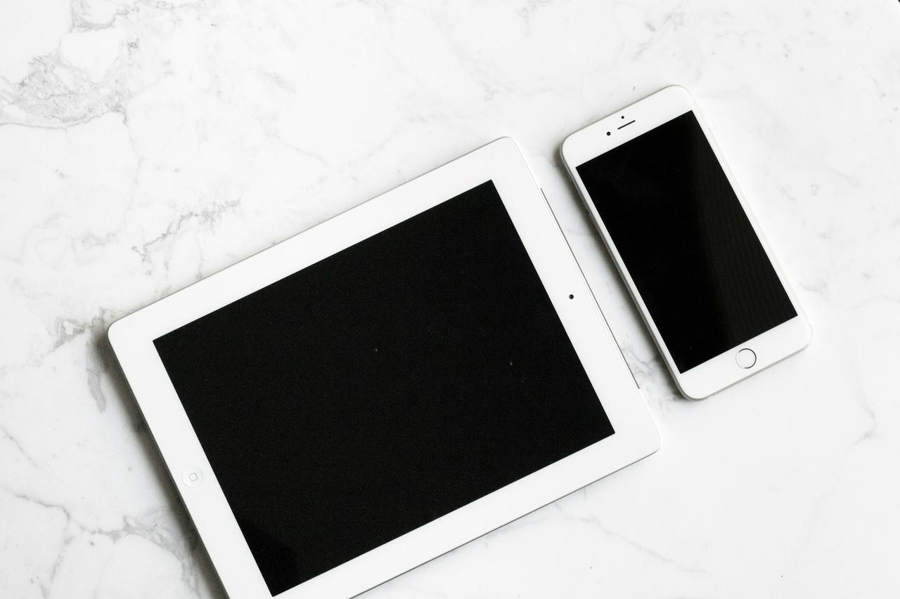 monochrome tablet smartphone