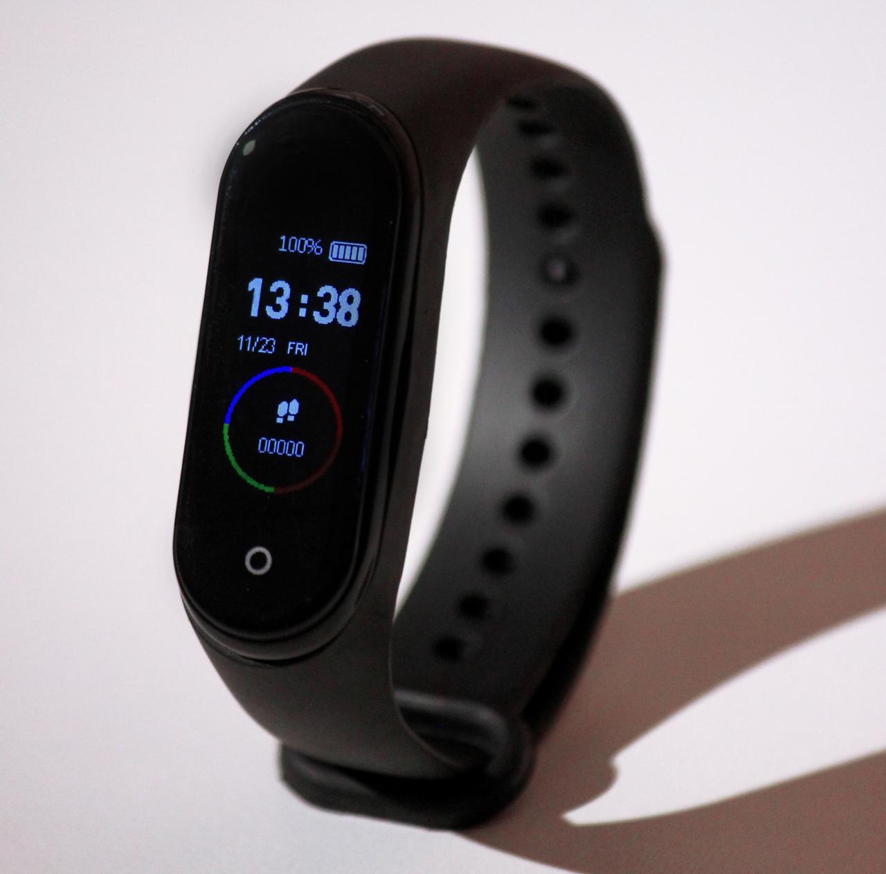 A fitness bracelet, which is a common wearable device.