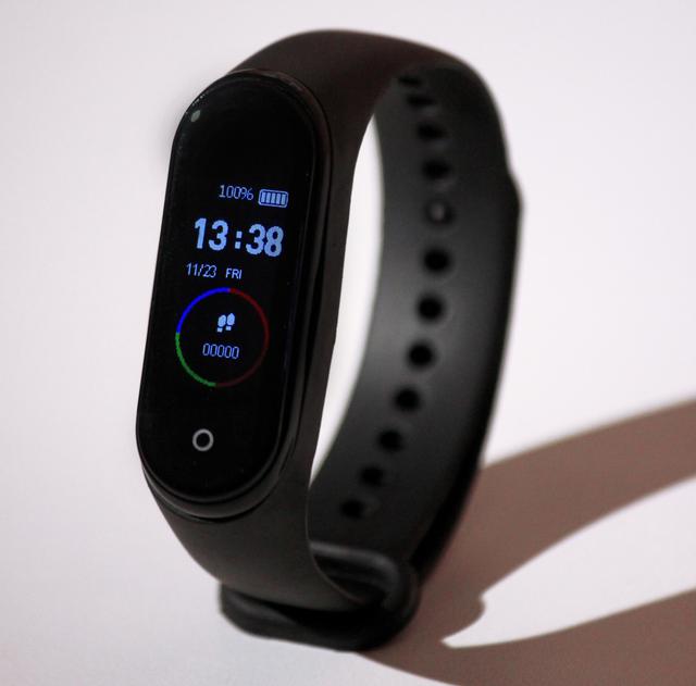A fitness bracelet, which is a common wearable device.