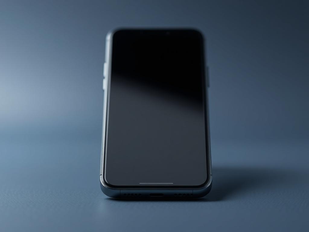 Create a highly realistic high-resolution photo that encapsulates the essence of the blog titled "What You Don’t Get With Phone Rentals (And Why That’s a Good Thing)." The composition should feature a single, sleek and modern smartphone prominently positioned in the center of the frame, showcasing its elegant design and high-tech features. The background should be minimal, perhaps a soft-focus gradient in the primary color rgba(51, 102, 255, 1), to keep the viewer’s attention on the smartphone while creatin