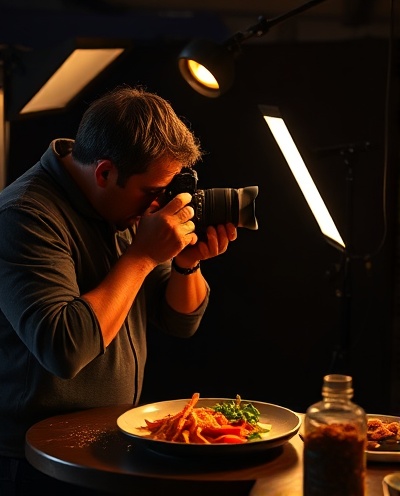 Food photographer at work