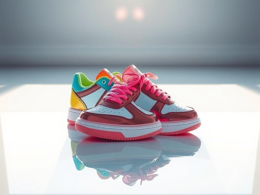 A sleek, high resolution showcasing a stylish pair of brand