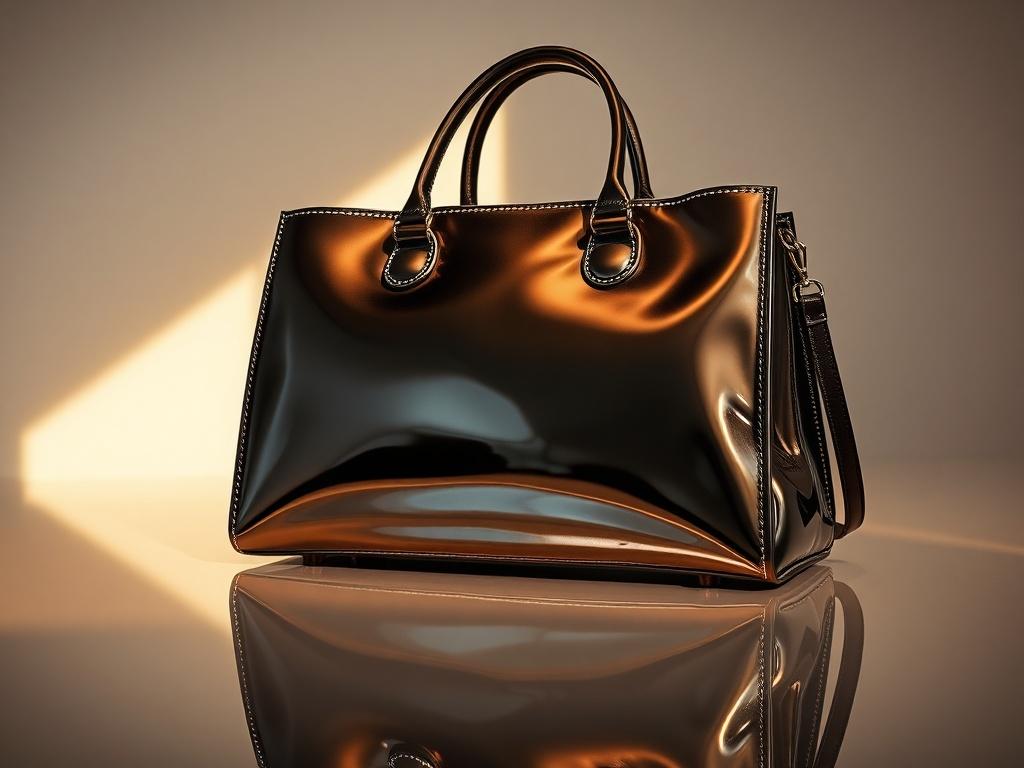 A realistic high resolution of a designer handbag, showcasing its