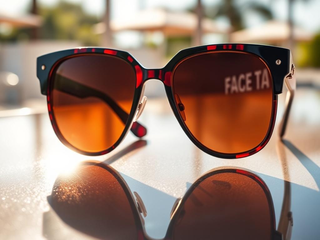 A realistic high resolution of a pair of stylish sunglasses,