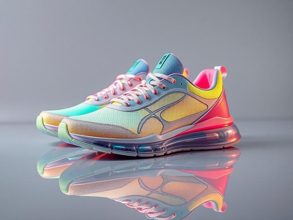 A realistic high resolution of a pair of premium sneakers,