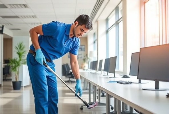 Professional cleaner at work