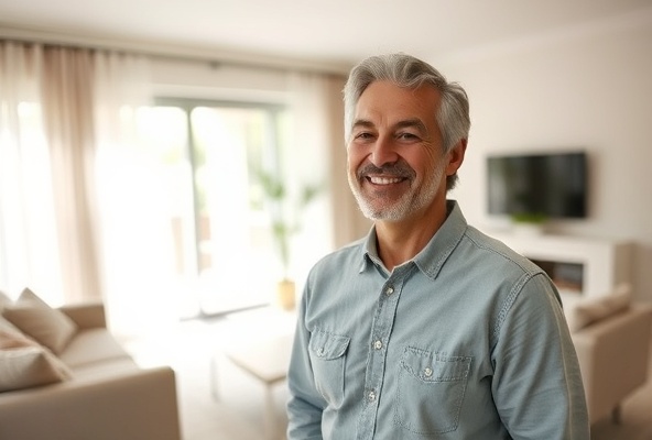 Satisfied customer in clean home