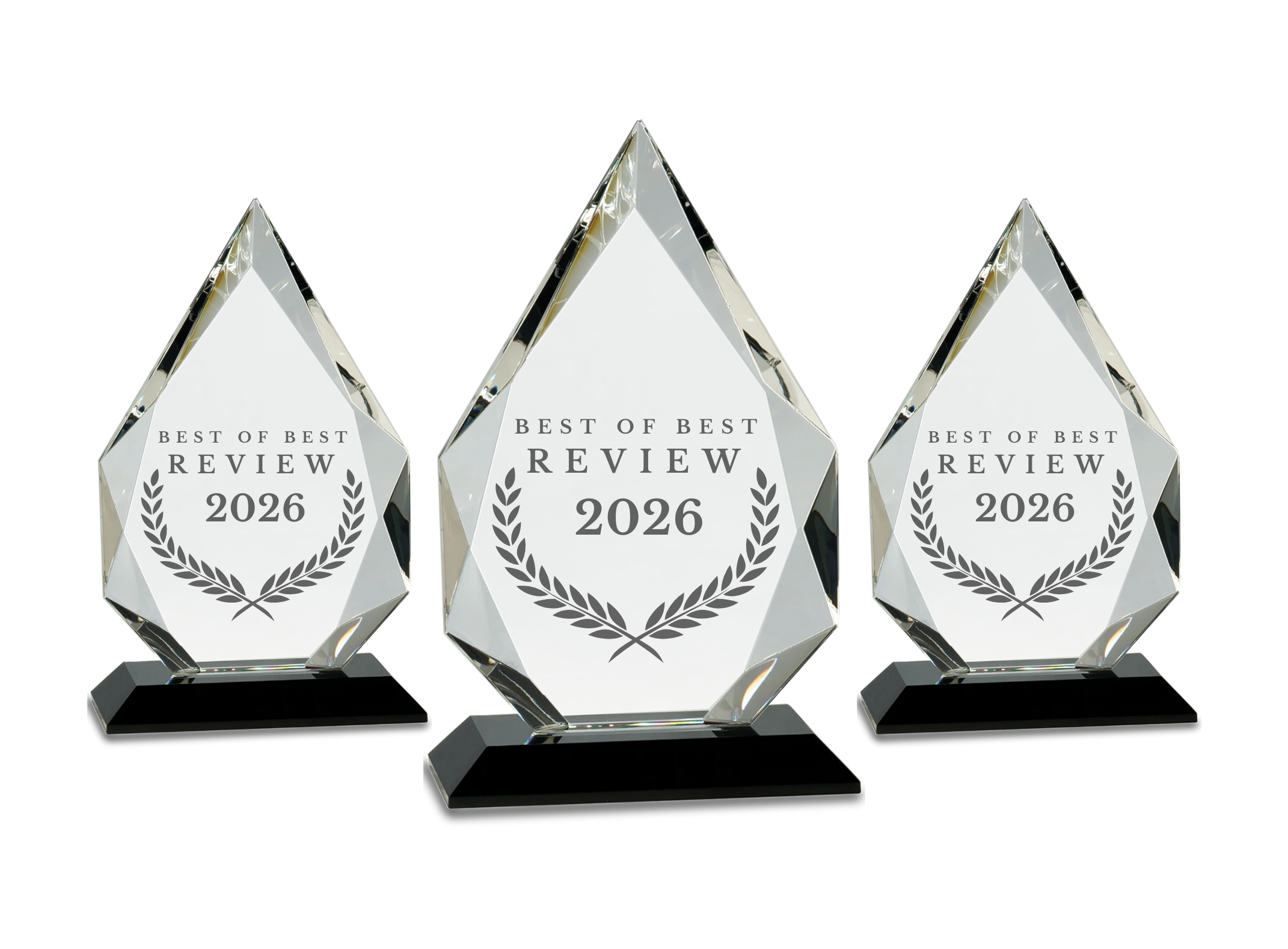 Best of Best Review 2026 Awards - Crystal Trophies